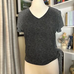 Coldwater Creek Black and White Dotted Blouse